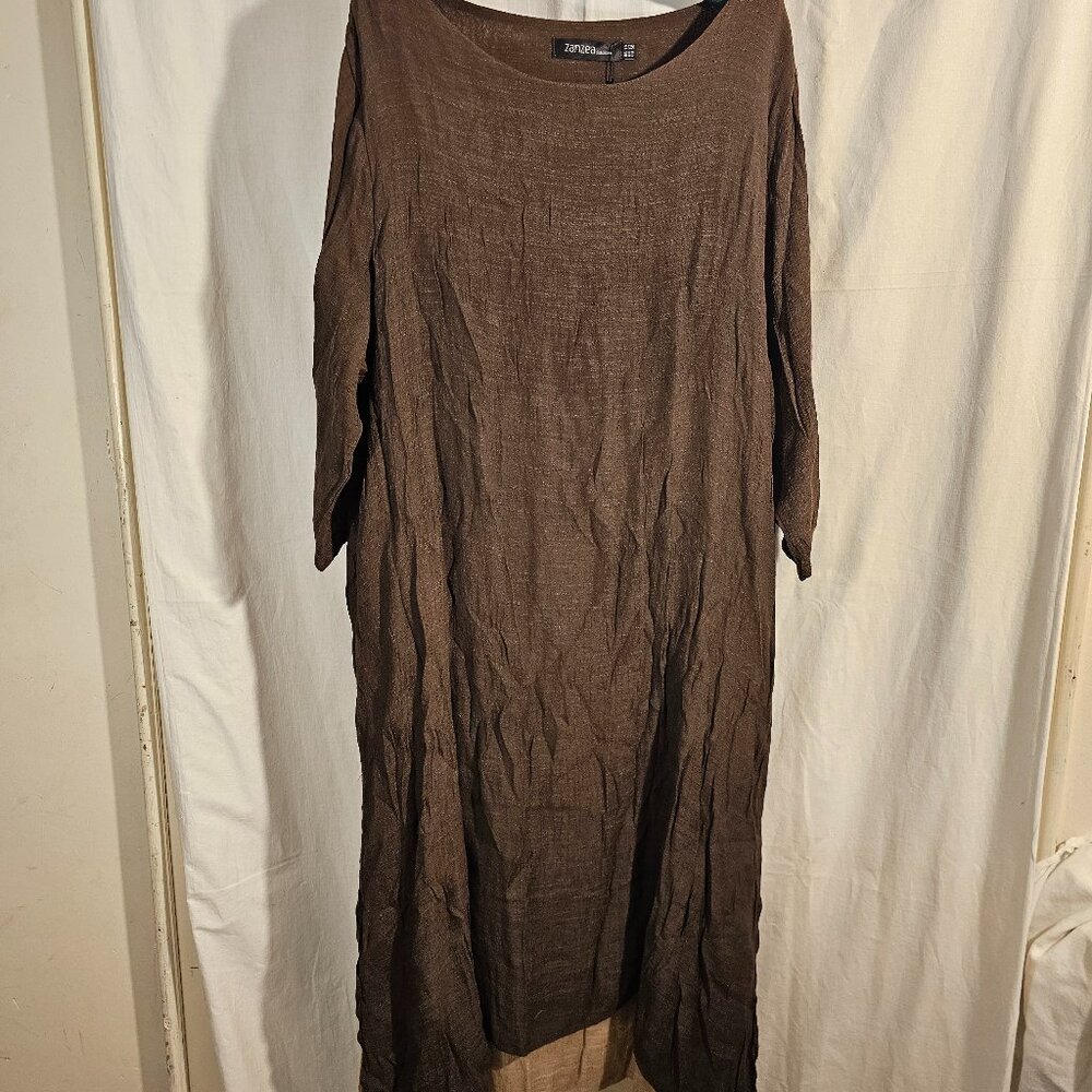 light and flowy brown zanzea size 18 maxi dress with layered skirt NWT